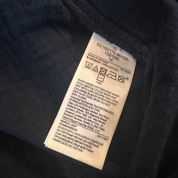 Gap Navy Waffle Long Jumpsuit V Neck Wide Leg Sleeveless Size 10 - Picture 8 of 8